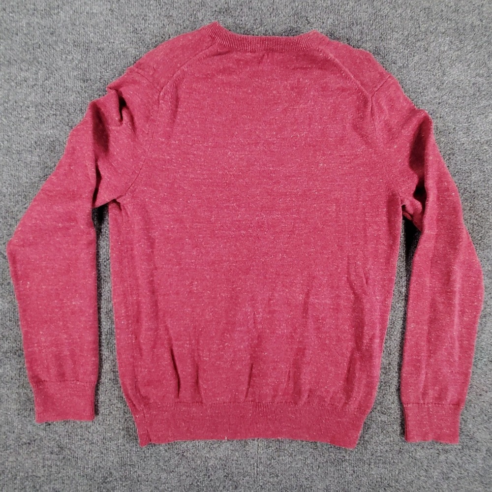 Express Sweater Mens M V-Neck Maroon Heathered Lion Logo 100% Cotton NEW - Picture 11 of 13